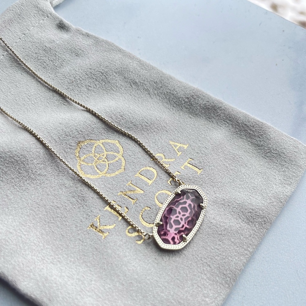 Kendra Scott lavender stone necklace , gold tone chain